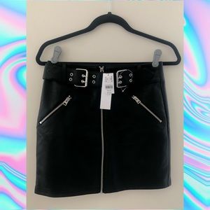 Top shop leather skirt with belt